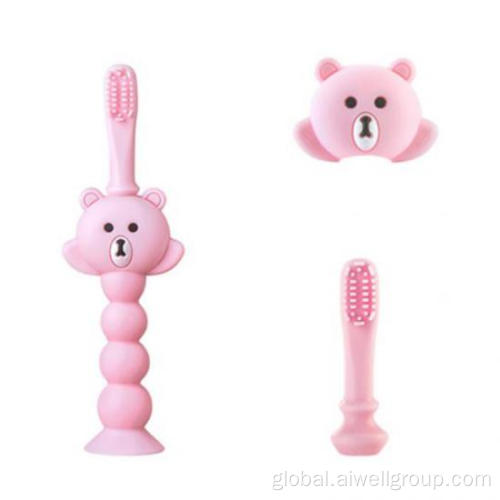 Silicone Baby Toothbrush Baby Cartoon Bear Training Cleaning Toothbrush Factory